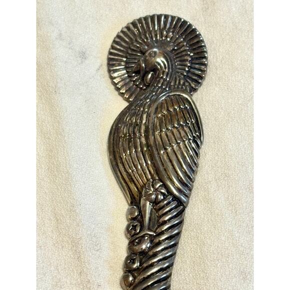 Godinger Silver Plate Thanksgiving Serving Spoon & Ladle Turkey Design EUC - Picture 2 of 7